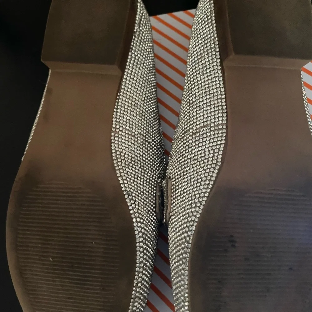 Steve Madden Champagne Crystal Slip-On Loafers